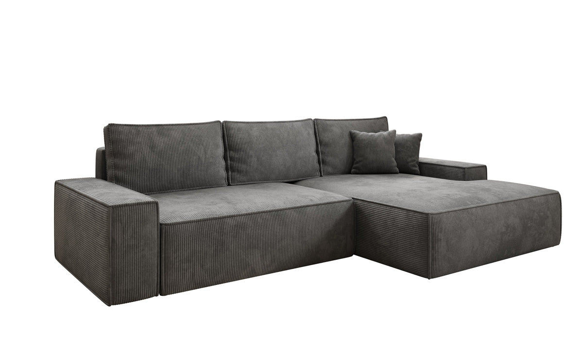 Luxusbetten24 Designer Sofa Verona Cord Breite Ottomane Schlaffunktion