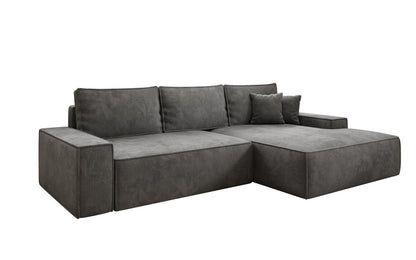 Luxusbetten24 Designer Sofa Verona Cord Breite Ottomane Schlaffunktion