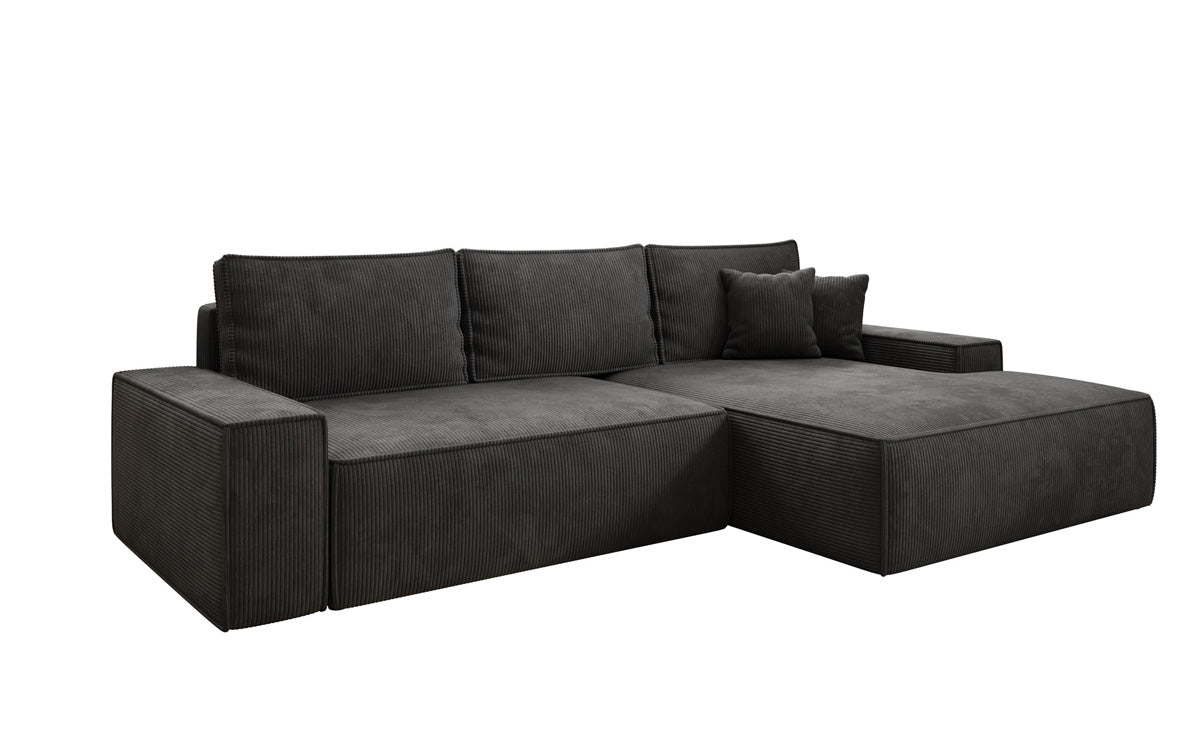 Luxusbetten24 Designer Sofa Verona Cord Breite Ottomane Schlaffunktion