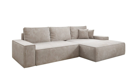 Luxusbetten24 Designer Sofa Verona Cord Breite Ottomane Schlaffunktion