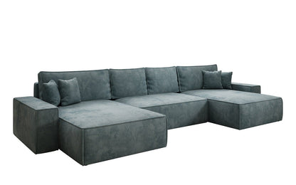 Luxusbetten24 Lunaro U Sofa mit Schlaffunktion und Stauraum, Cord