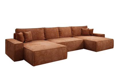 Luxusbetten24 Lunaro U Sofa mit Schlaffunktion und Stauraum, Cord