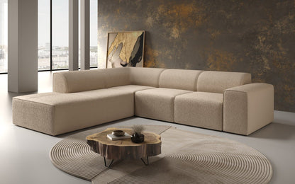 Luxusbetten24 Designer Idiola L Sofa aus Teddy Bouclé