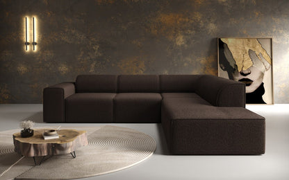 Luxusbetten24 Designer Idiola L Sofa aus Teddy Bouclé