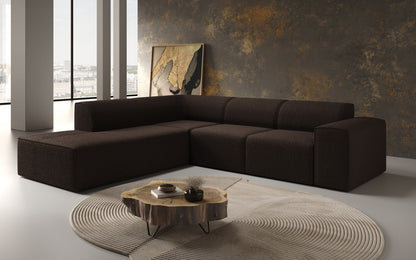 Luxusbetten24 Designer Idiola L Sofa aus Teddy Bouclé