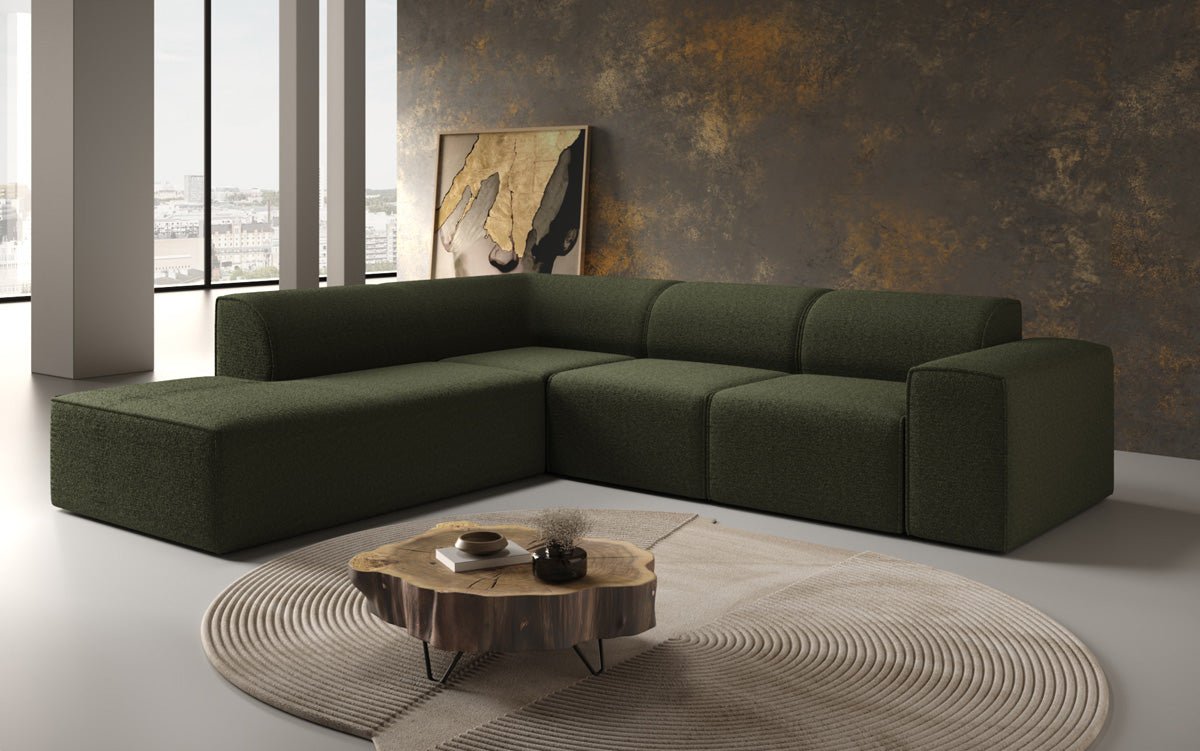 Luxusbetten24 Designer Idiola L Sofa aus Teddy Bouclé