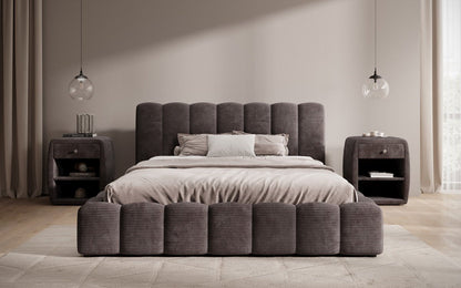 Luxusbetten24 Nuveo Polsterbett Cord Designer mit Stauraum Modern