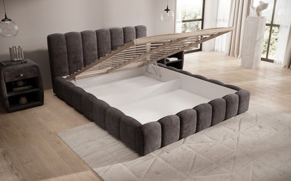 Luxusbetten24 Nuveo Polsterbett Cord Designer mit Stauraum Modern