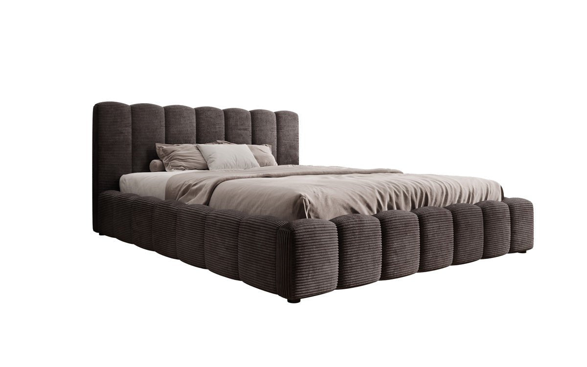 Luxusbetten24 Nuveo Polsterbett Cord Designer mit Stauraum Modern