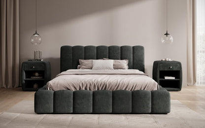 Luxusbetten24 Nuveo Polsterbett Cord Designer mit Stauraum Modern