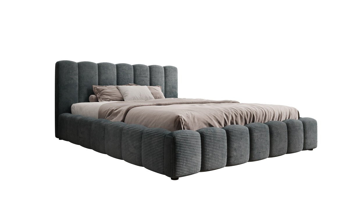 Luxusbetten24 Nuveo Polsterbett Cord Designer mit Stauraum Modern