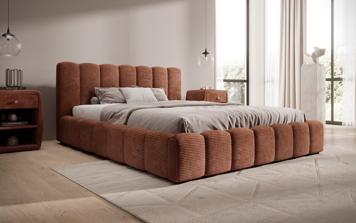 Luxusbetten24 Nuveo Polsterbett Cord Designer mit Stauraum Modern