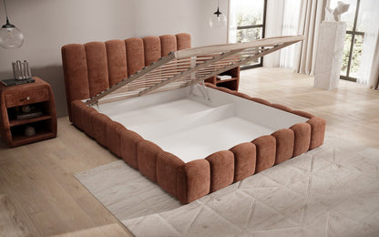Luxusbetten24 Nuveo Polsterbett Cord Designer mit Stauraum Modern