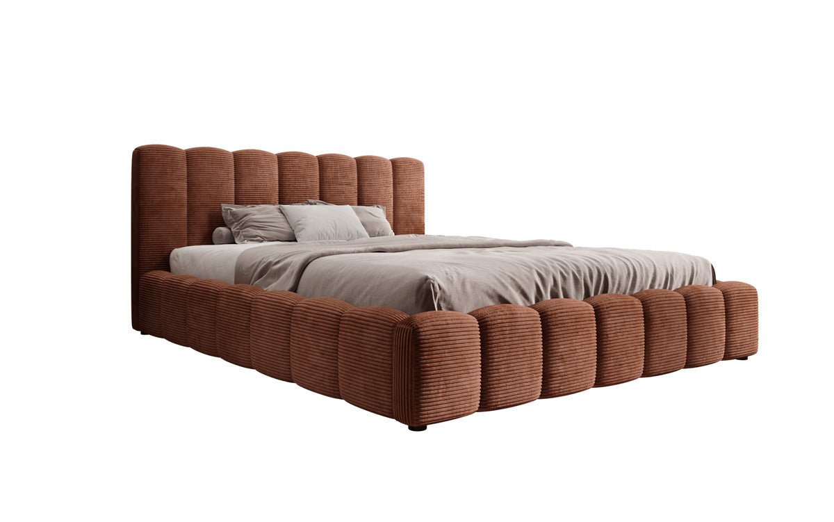 Luxusbetten24 Nuveo Polsterbett Cord Designer mit Stauraum Modern