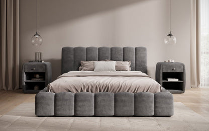 Luxusbetten24 Nuveo Polsterbett Cord Designer mit Stauraum Modern