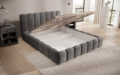 Luxusbetten24 Nuveo Polsterbett Cord Designer mit Stauraum Modern