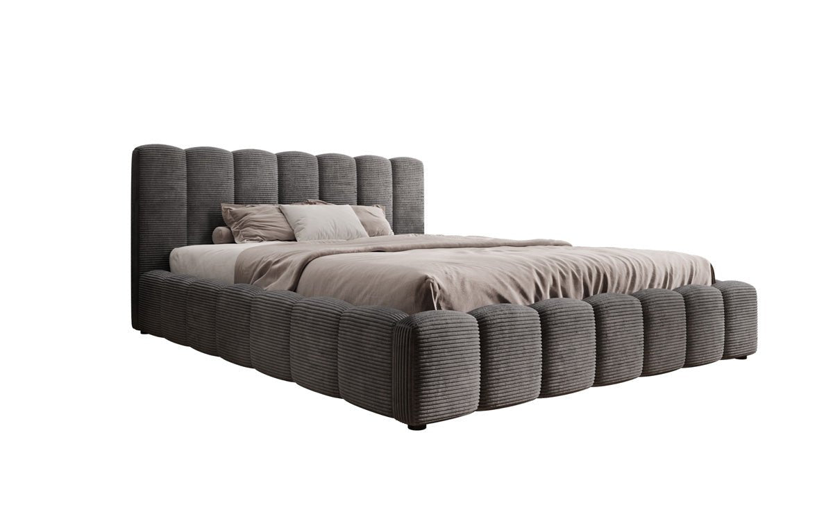 Luxusbetten24 Nuveo Polsterbett Cord Designer mit Stauraum Modern