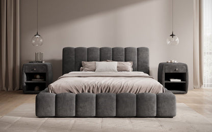 Luxusbetten24 Nuveo Polsterbett Cord Designer mit Stauraum Modern