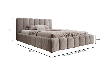 Luxusbetten24 Nuveo Polsterbett Cord Designer mit Stauraum Modern