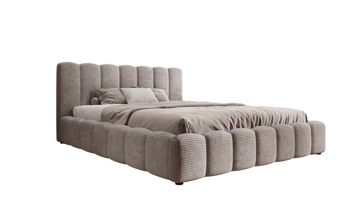 Luxusbetten24 Nuveo Polsterbett Cord Designer mit Stauraum Modern