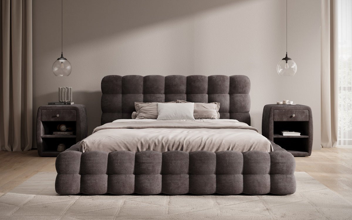 Calimo Designer Polsterbett Samt mit Stauraum in verschiedenen Farben
