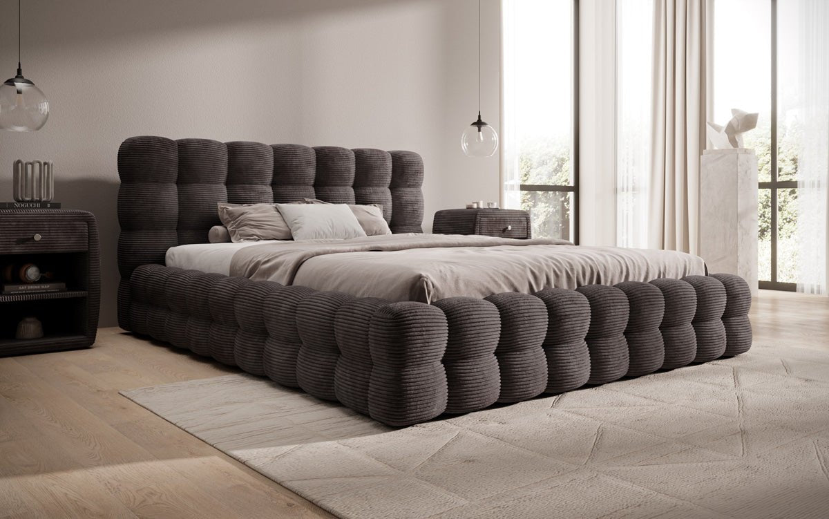 Calimo Designer Polsterbett Samt mit Stauraum in verschiedenen Farben
