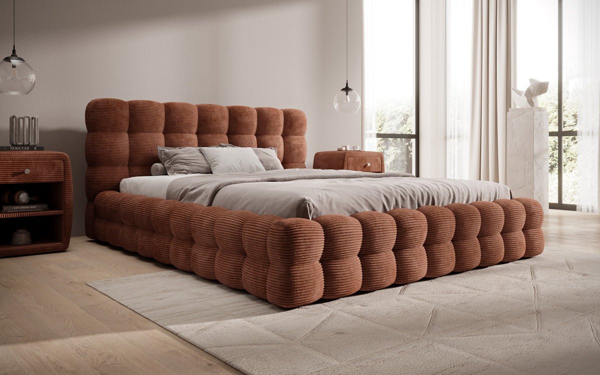 Calimo Designer Polsterbett Samt mit Stauraum in verschiedenen Farben