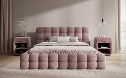 Calimo Designer Polsterbett Samt mit Stauraum in verschiedenen Farben
