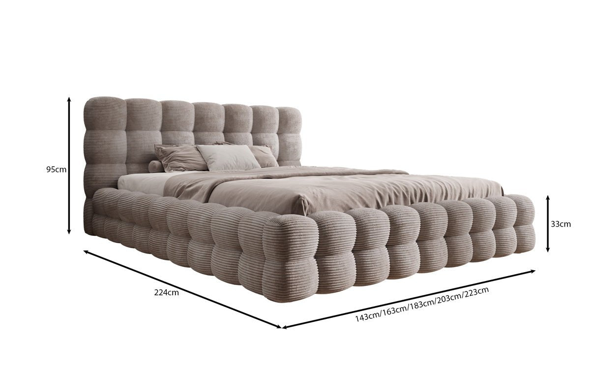 Calimo Designer Polsterbett Samt mit Stauraum in verschiedenen Farben