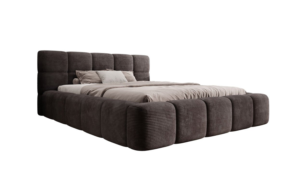 Luxusbetten24 Designer Polsterbett Nox in Cord mit Stauraum