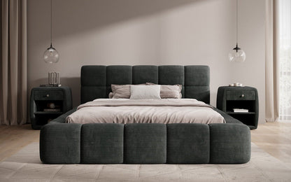 Luxusbetten24 Designer Polsterbett Nox in Cord mit Stauraum