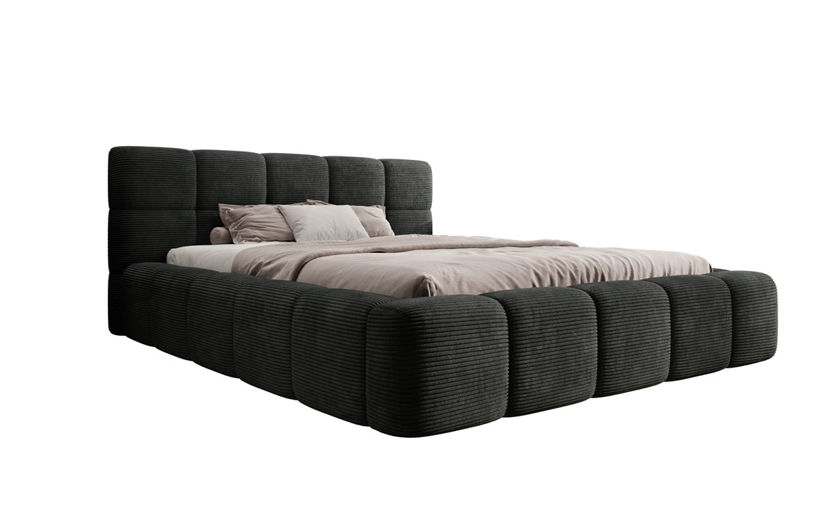 Luxusbetten24 Designer Polsterbett Nox in Cord mit Stauraum