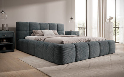 Luxusbetten24 Designer Polsterbett Nox in Cord mit Stauraum