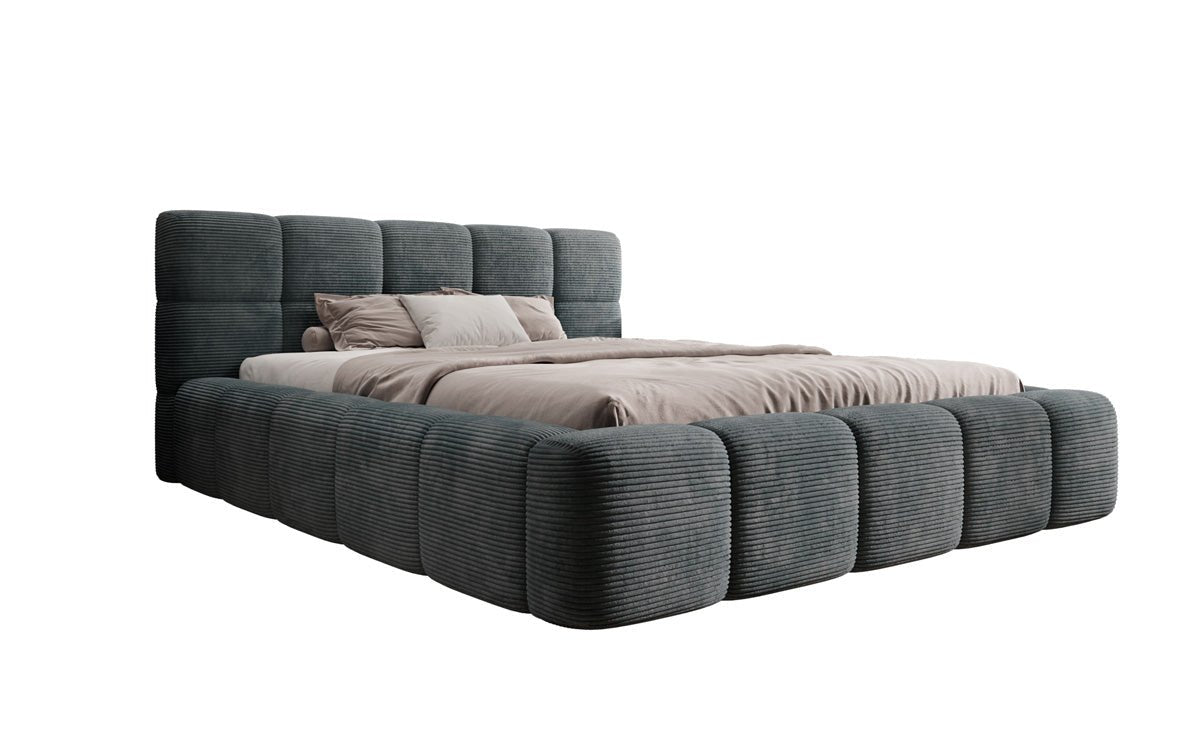 Luxusbetten24 Designer Polsterbett Nox in Cord mit Stauraum