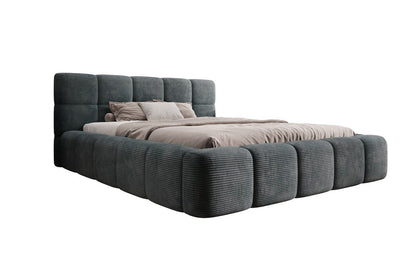 Luxusbetten24 Designer Polsterbett Nox in Cord mit Stauraum