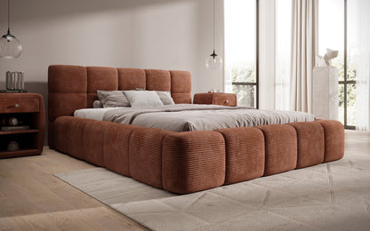 Luxusbetten24 Designer Polsterbett Nox in Cord mit Stauraum
