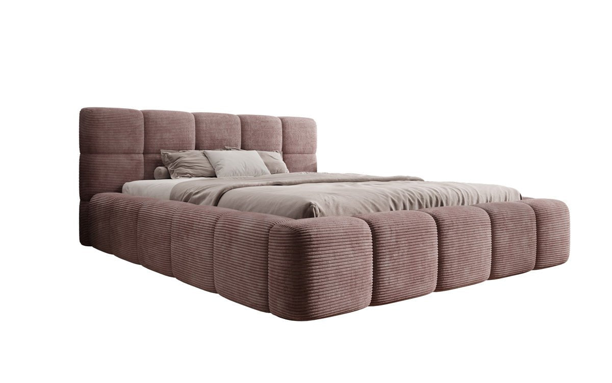 Luxusbetten24 Designer Polsterbett Nox in Cord mit Stauraum