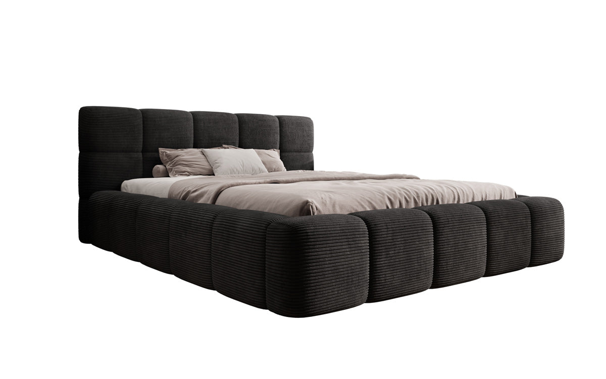 Luxusbetten24 Designer Polsterbett Nox in Cord mit Stauraum