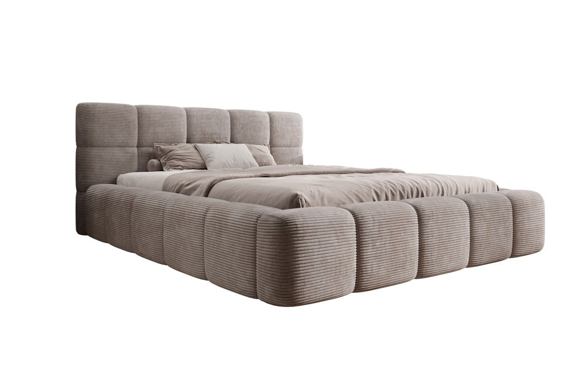 Luxusbetten24 Designer Polsterbett Nox in Cord mit Stauraum
