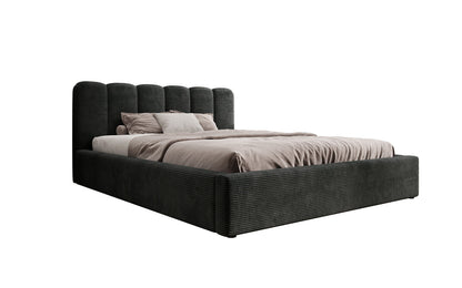 Designer Polsterbett Nerra in Cord mit Stauraum