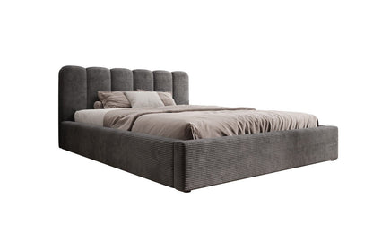 Designer Polsterbett Nerra in Cord mit Stauraum