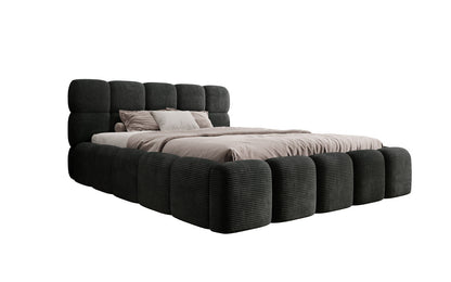 Luxusbetten24 Noeva Designer Polsterbett Cord mit Stauraum Schlafzimmer
