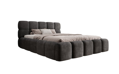 Luxusbetten24 Noeva Designer Polsterbett Cord mit Stauraum Schlafzimmer