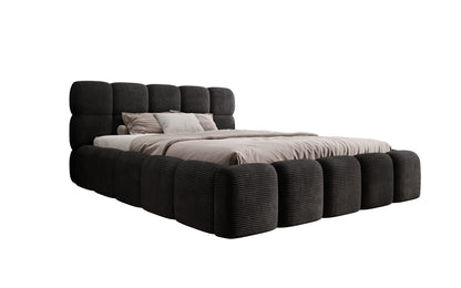 Luxusbetten24 Noeva Designer Polsterbett Cord mit Stauraum Schlafzimmer