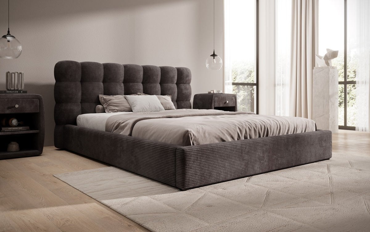 Designer Polsterbett Calivo Cord mit Stauraum