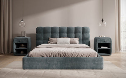 Designer Polsterbett Calivo Cord mit Stauraum