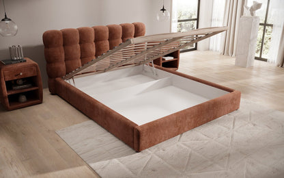 Designer Polsterbett Calivo Cord mit Stauraum