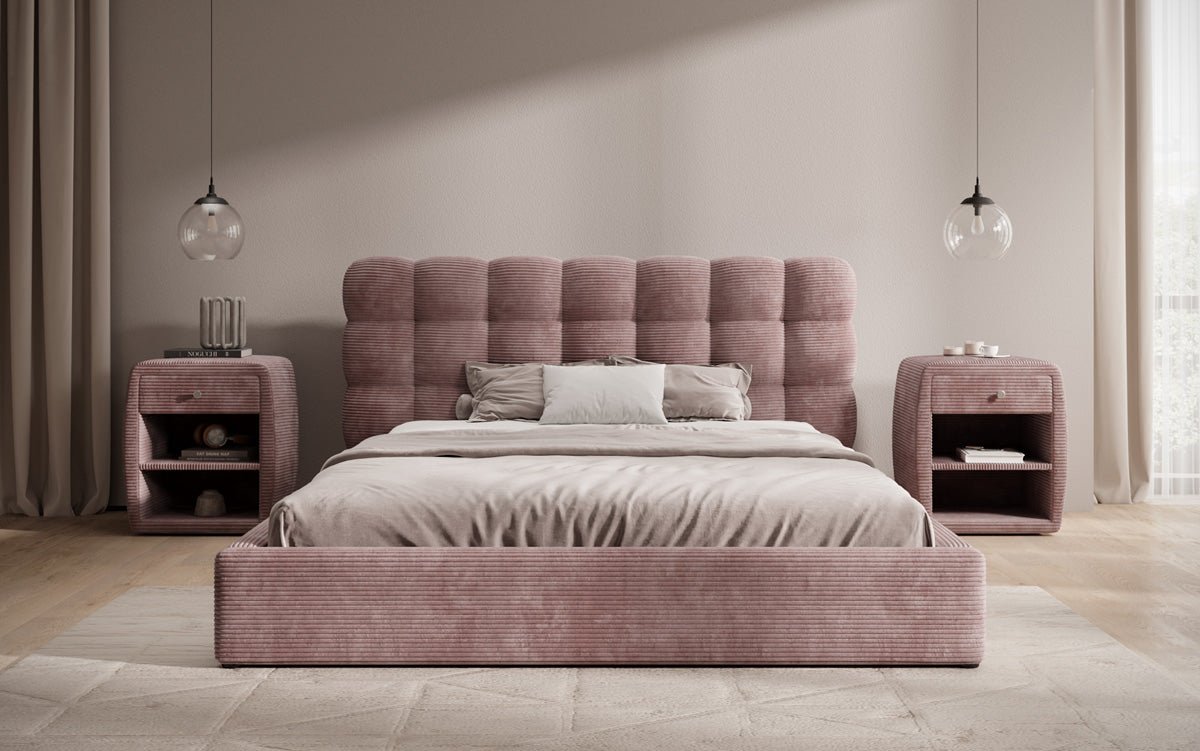 Designer Polsterbett Calivo Cord mit Stauraum