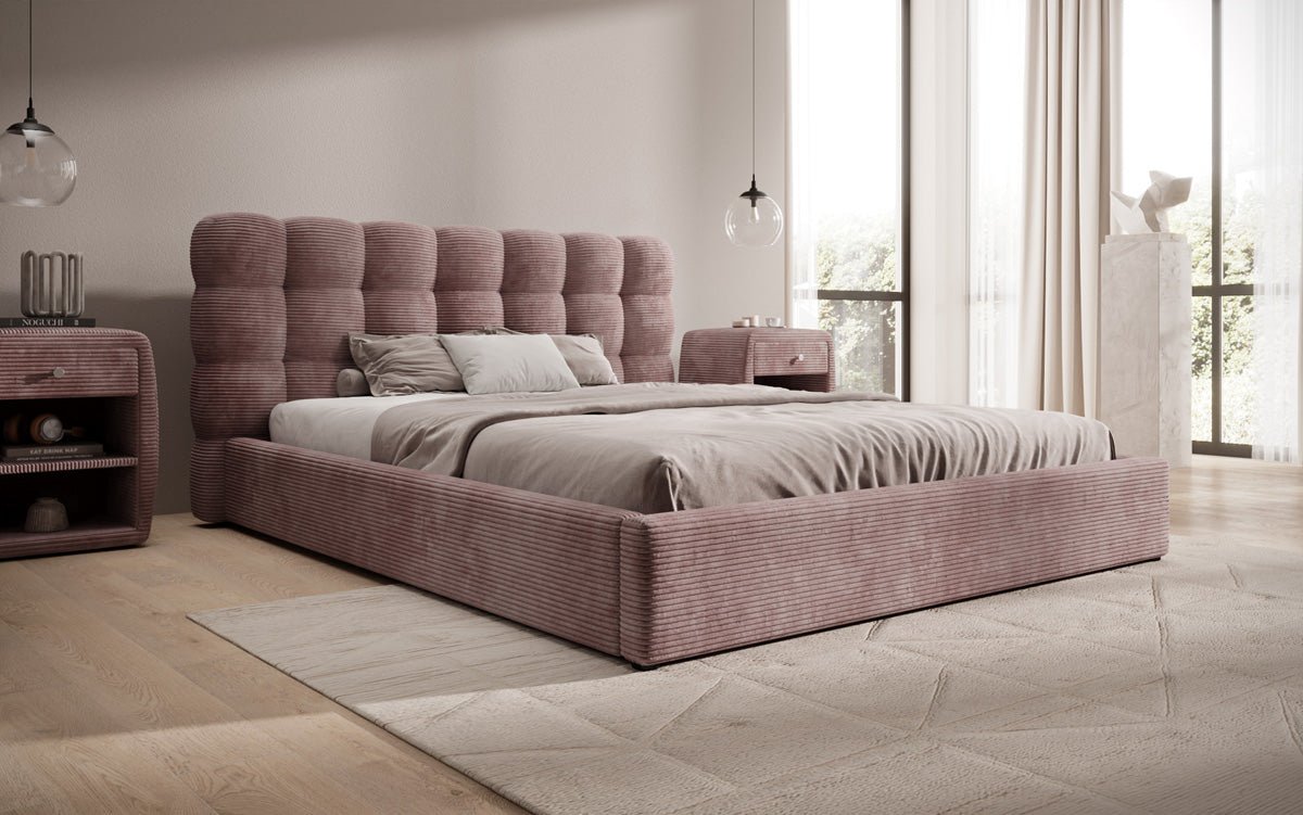Designer Polsterbett Calivo Cord mit Stauraum