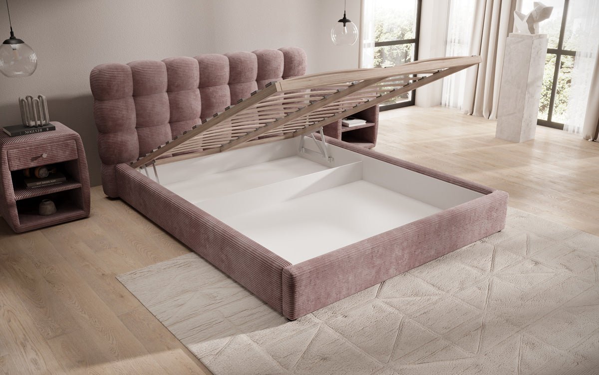 Designer Polsterbett Calivo Cord mit Stauraum
